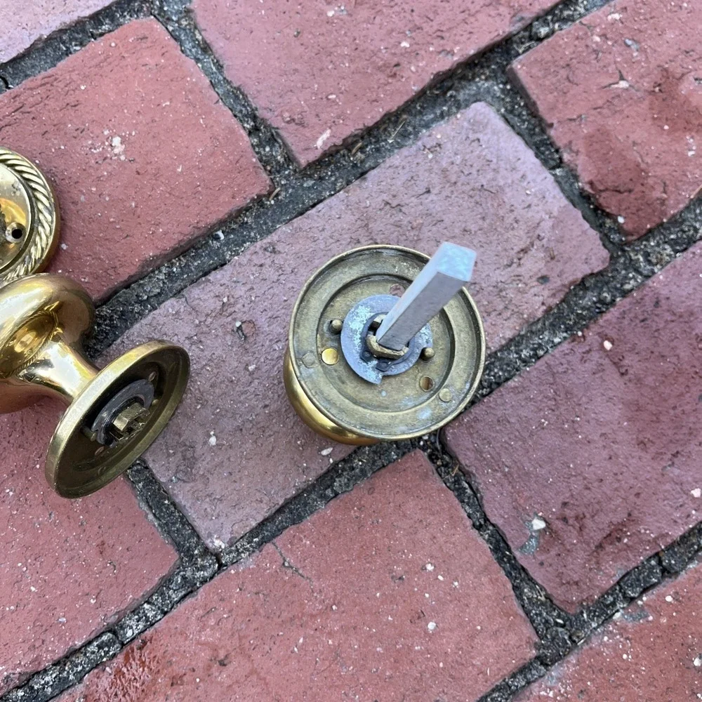 Gold Brass Twist Rope Door Knob Estate 2 Pair Brass NOS - KNOBS Some Hardware